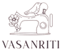 Logo of Vasanriti with a sewing machine and flower design on a white background